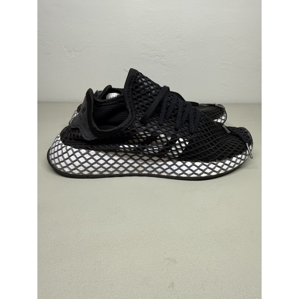 Adidas Deerupt Runner Womens Size 7 Men's 5.5 Black White Athletic Running